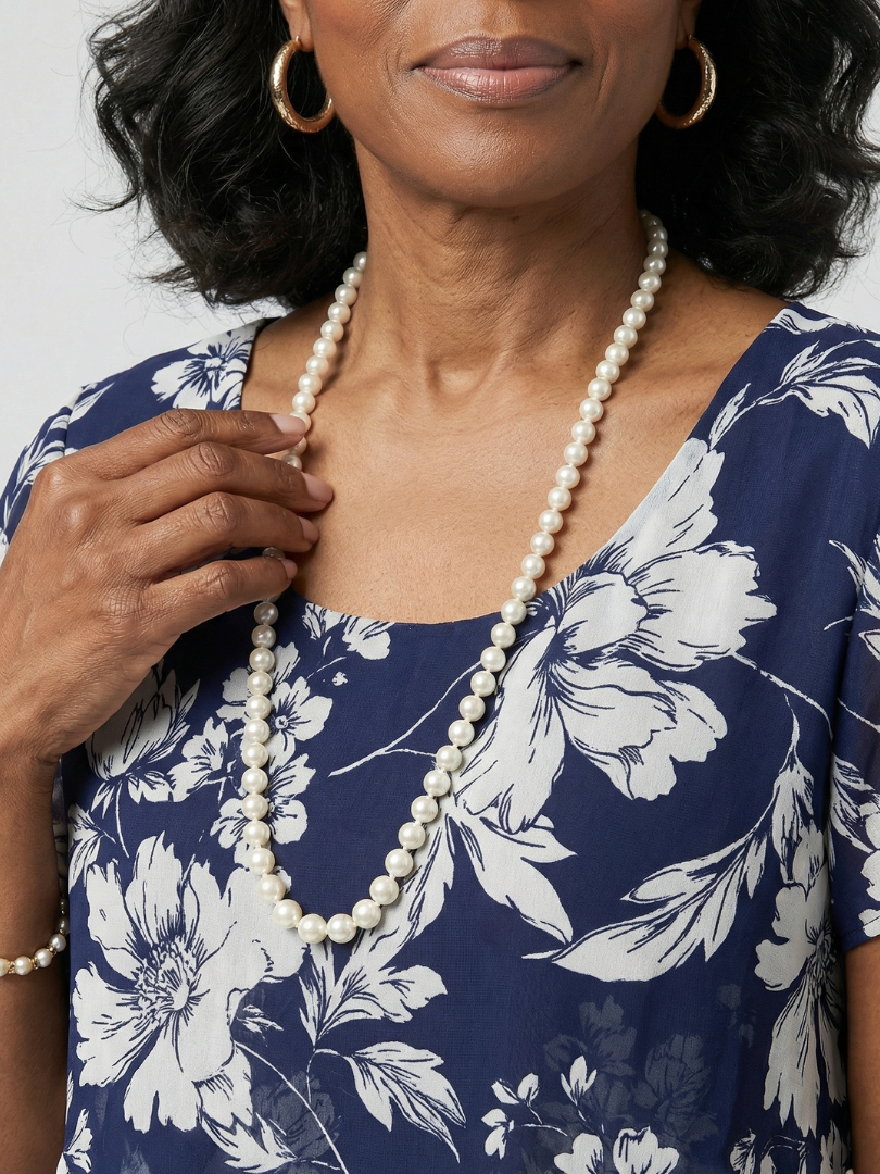 Thea | Subtle Floral Knee Length Dress