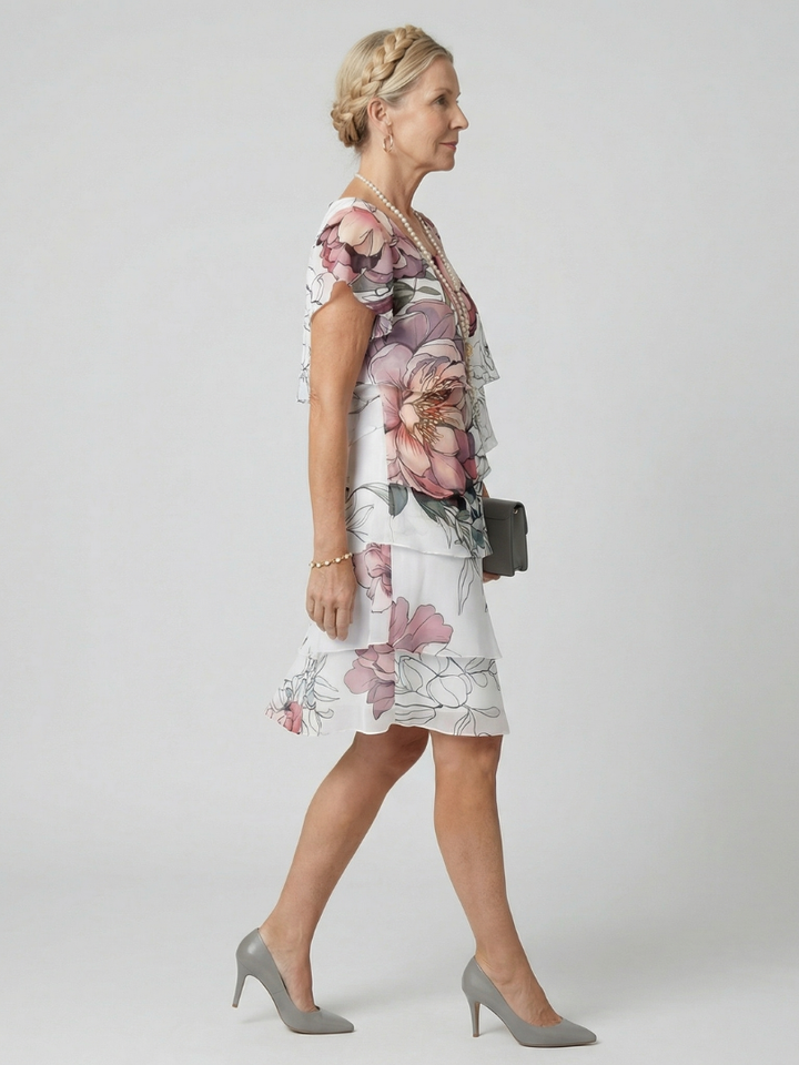 Kualani | Clean Floral Knee Length Dress