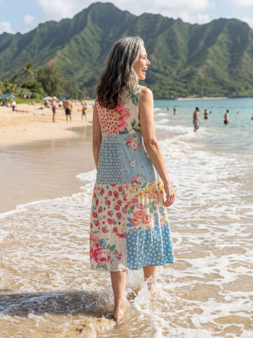 Kira | Coastal Floral Midi Dress