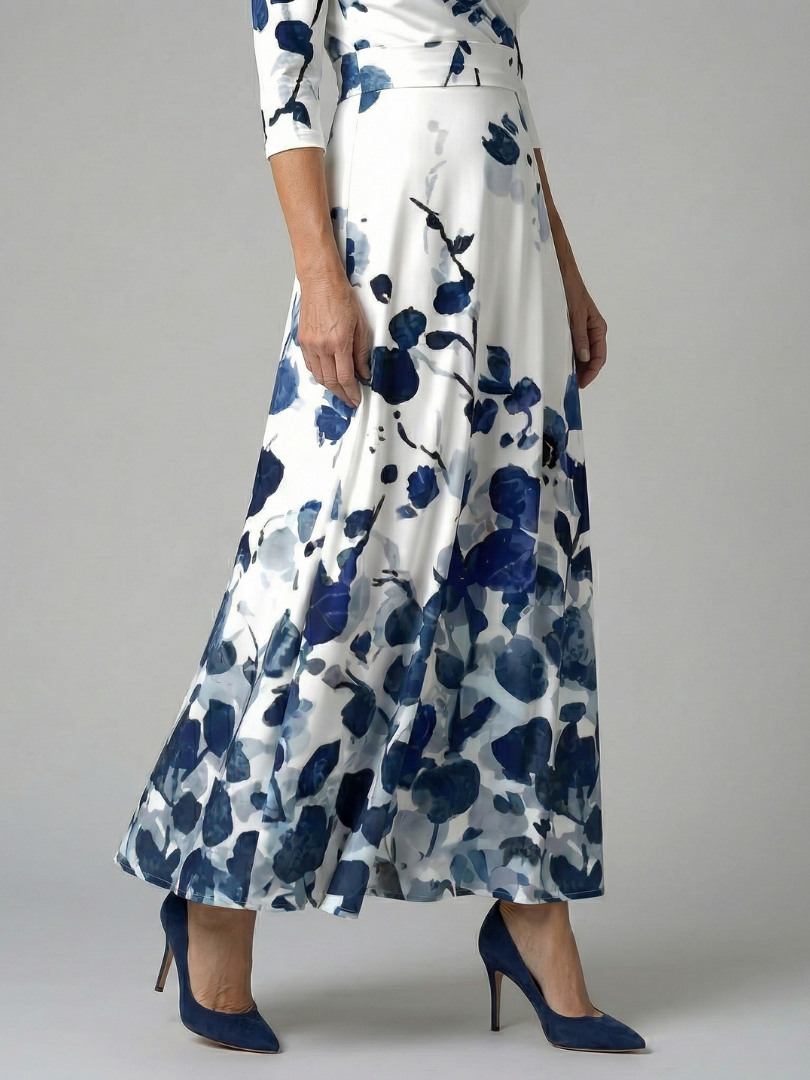 Celine | Cross Wrap Neck Midi Dress