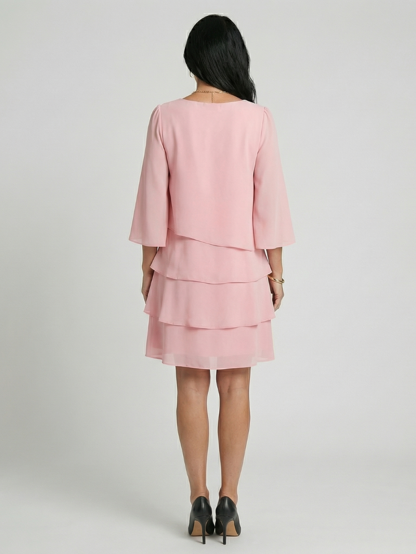 Della | Layered Flare Sleeve Knee Length Dress