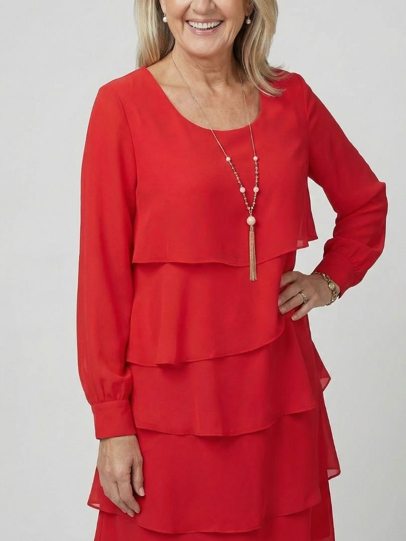 Kirax | Clean Layered Knee Length Dress